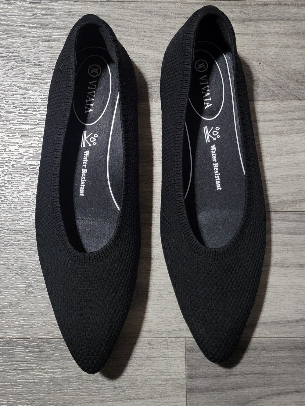 Vivaia Black Pointed Toe Flats